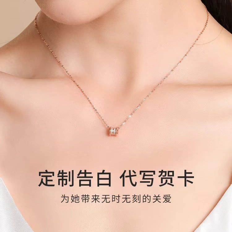 Wholesale Stainless Steel Necklace Micro-Inlaid Zirconia Pendant